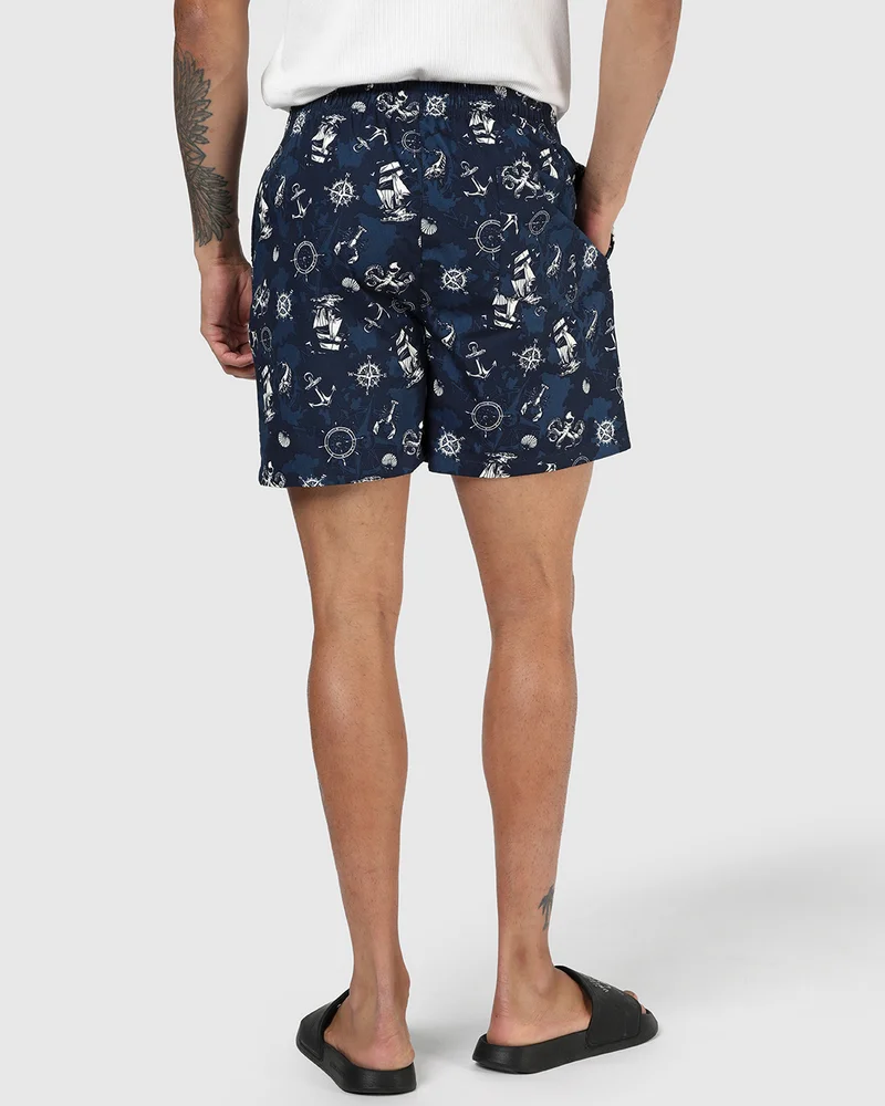 bewakoof  Men's Moonlit Ocean Blue All Over Printed Boxers for Men | Best Price UAE