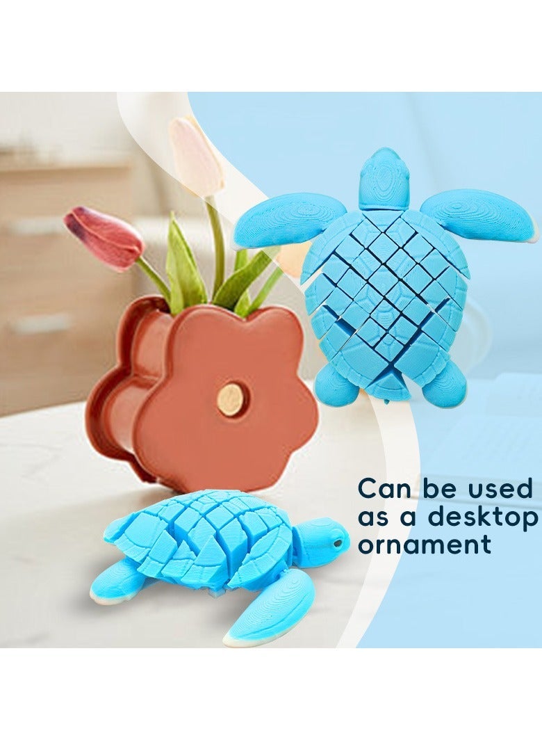general Flexible Turtle Toy Creative Children's Movable Plastic Toy Fun Desktop Ornament Parent-Child Interactive Toy - Image 2