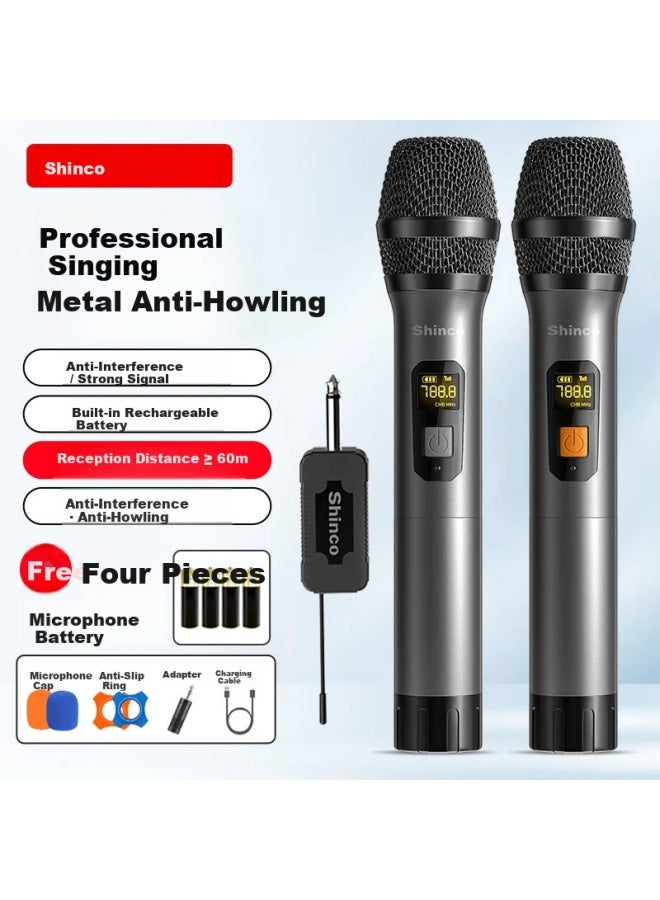 Shinco H65 Wireless Microphone System For Home Ktv Singing, Stage Performance, Karaoke, Conference Speaker Amplifier, Car Use, One-to-two Universal Mic - Image 1