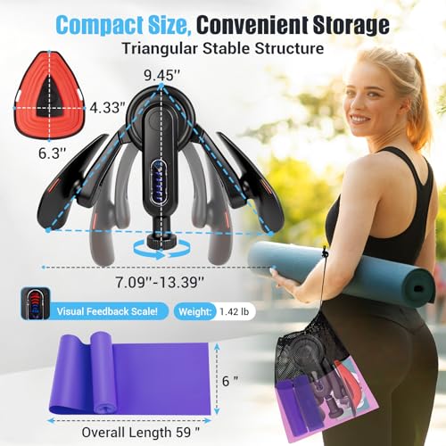 ODCPN Inner Thigh Exerciser for Women, 15-80 LB Adjustable Resistance Thigh Trainer with Resistance Band(2PC), Thigh Workout Kegel Equipment for Pelvic Floor Muscle, Shaping, Yoga & Home Fitness - Image 5