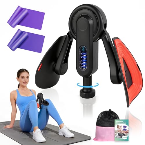 ODCPN Inner Thigh Exerciser for Women, 15-80 LB Adjustable Resistance Thigh Trainer with Resistance Band(2PC), Thigh Workout Kegel Equipment for Pelvic Floor Muscle, Shaping, Yoga & Home Fitness - Image 1