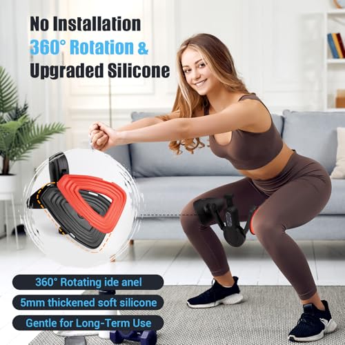 ODCPN Inner Thigh Exerciser for Women, 15-80 LB Adjustable Resistance Thigh Trainer with Resistance Band(2PC), Thigh Workout Kegel Equipment for Pelvic Floor Muscle, Shaping, Yoga & Home Fitness - Image 3