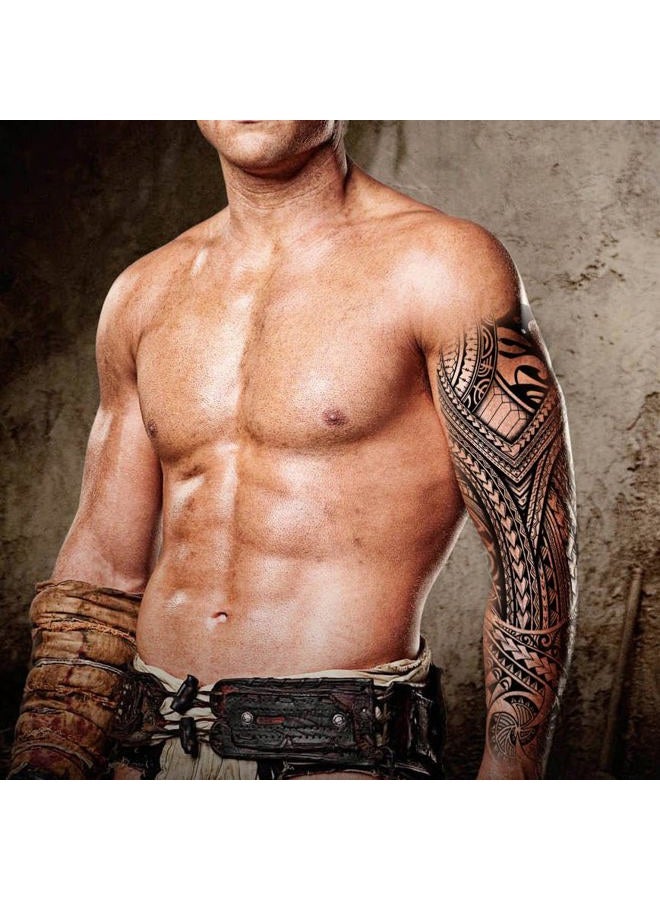 Kotbs 15 Sheets Tempoary Tattoo Sleeves for Men Women - 5 Full Arm Tattoo Sleeves & 10 Half Arm Tattoo Stickers- Realistic Temporary Tattoos for Halloween, Cosplay, and Parties - Image 2