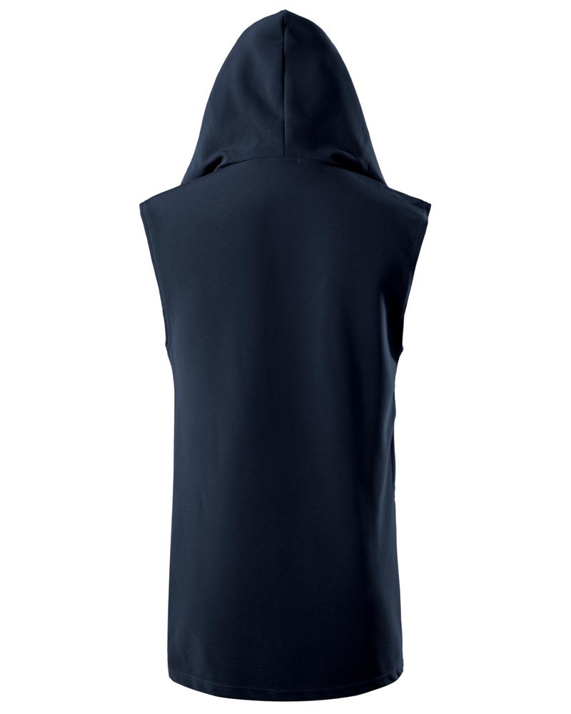 GIVON Mens Sleeveless Ruffle Shawl Collar Cardigan with Pockets / DCC035-NAVY-S - Image 3