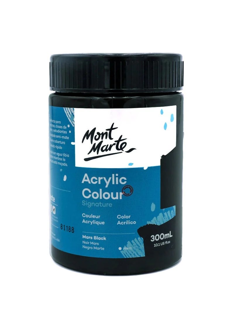 Mont Marte Signature Acrylic Colour 300ml Content Mars Black 
