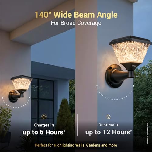Dylect® Luxe Decorative Solar Light/Lamp for Wall, Home Entrance, Balcony, Terrace, Outdoor Garden, Multi Color LED, IP65 Waterproof, Wireless Remote, Wall Mount, Auto On-Off (Pyramid Shape, Small) - Image 2