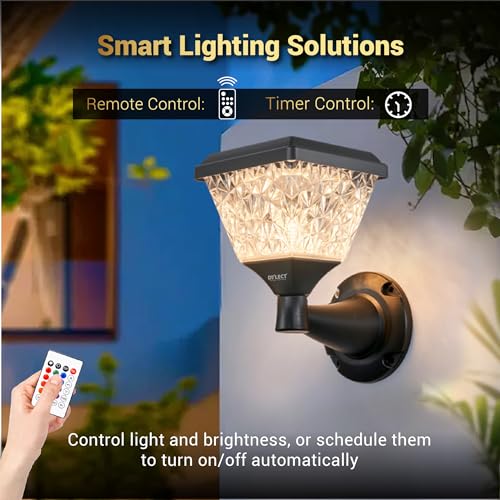 Dylect® Luxe Decorative Solar Light/Lamp for Wall, Home Entrance, Balcony, Terrace, Outdoor Garden, Multi Color LED, IP65 Waterproof, Wireless Remote, Wall Mount, Auto On-Off (Pyramid Shape, Small) - Image 3