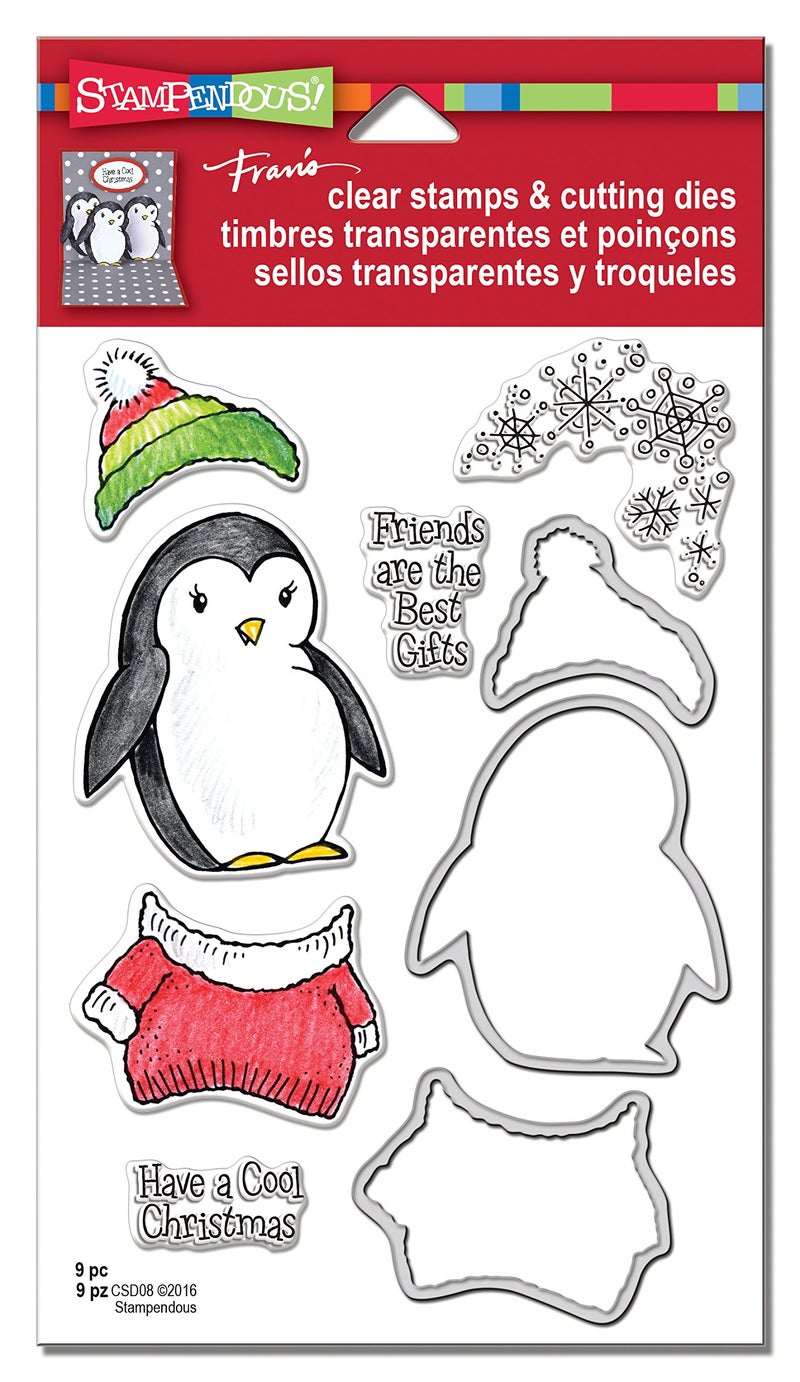 Stampendous Cling Stamps Dies SetCool Penguin
