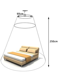 MARGOUN Round Hoop Mosquito Net for Bed, King Size Bed Canopy Hanging Curtain Netting, Princess Round Hoop Sheer Bed Canopy for All Kids Baby Cribs and Adult Beds Fit Twin, Full, Queen - RED  - Image 2