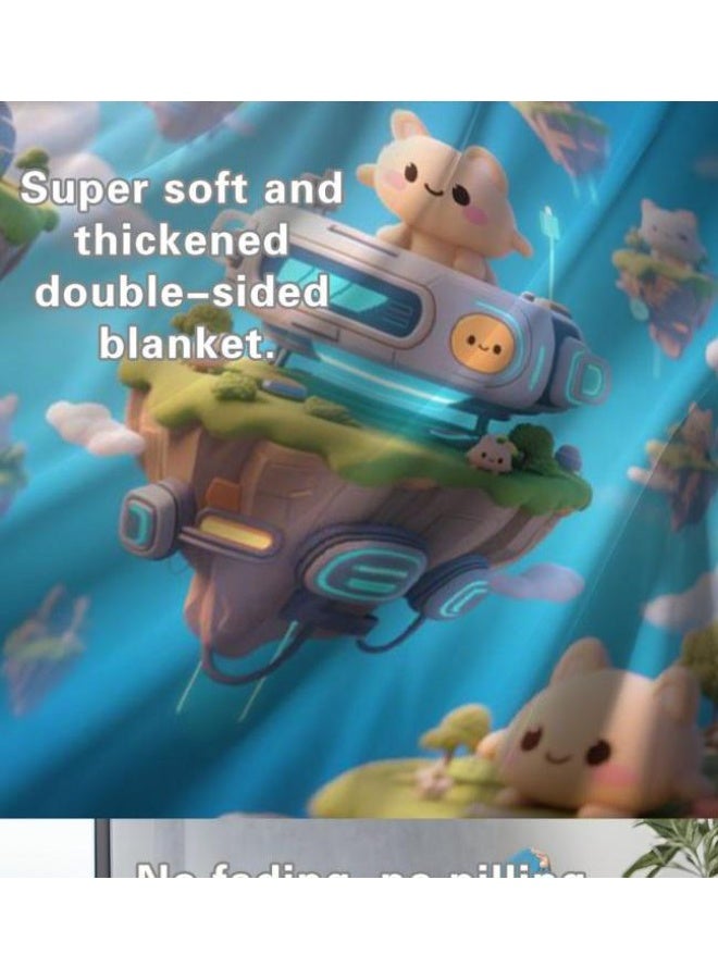 عام بطانية رقيقة من الفانيلا (حرارة ومريحة، ومناسبة للنوم واستخدام اللعبة والغبار والرمل) 150 سم * 200 سم - 389 - Image 5