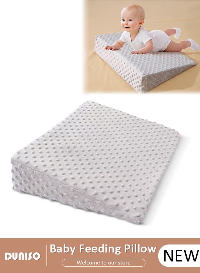 DUNISO Baby Feeding Slope Pillows Toddler Infant Anti Vomiting Pillows 30-Degree Incline for Better Night Sleep Prevent Sliding Baby Necessities  - Image 1
