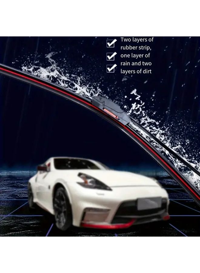 Universal U Shaped Wiper Blade With Double Rubber Strips 20 Inch 1 Piece - Image 1
