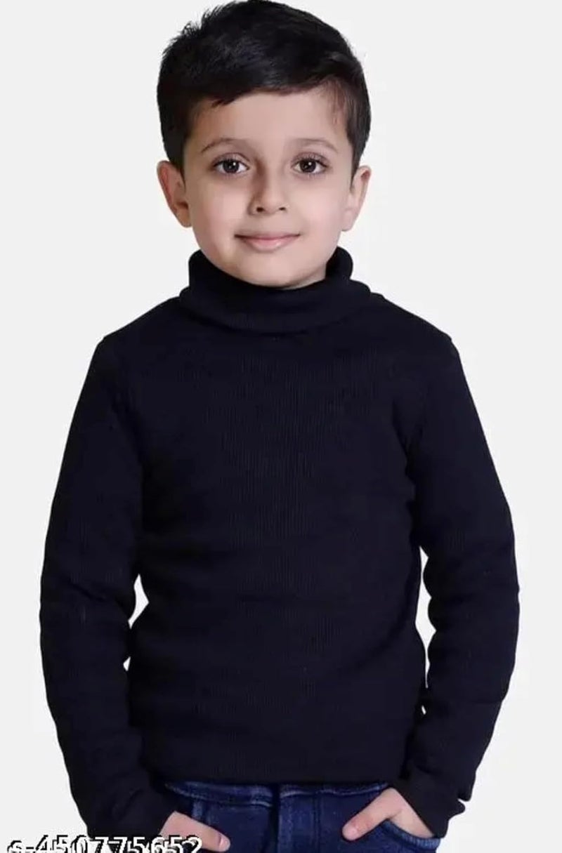 S-SQUARE Unisex Woolen Kids Turtle Neck High Neck Full Sleeve Winter Sweater for Boys & Girls | Ultra-Warm Bodywarmer Pullovers - Image 2