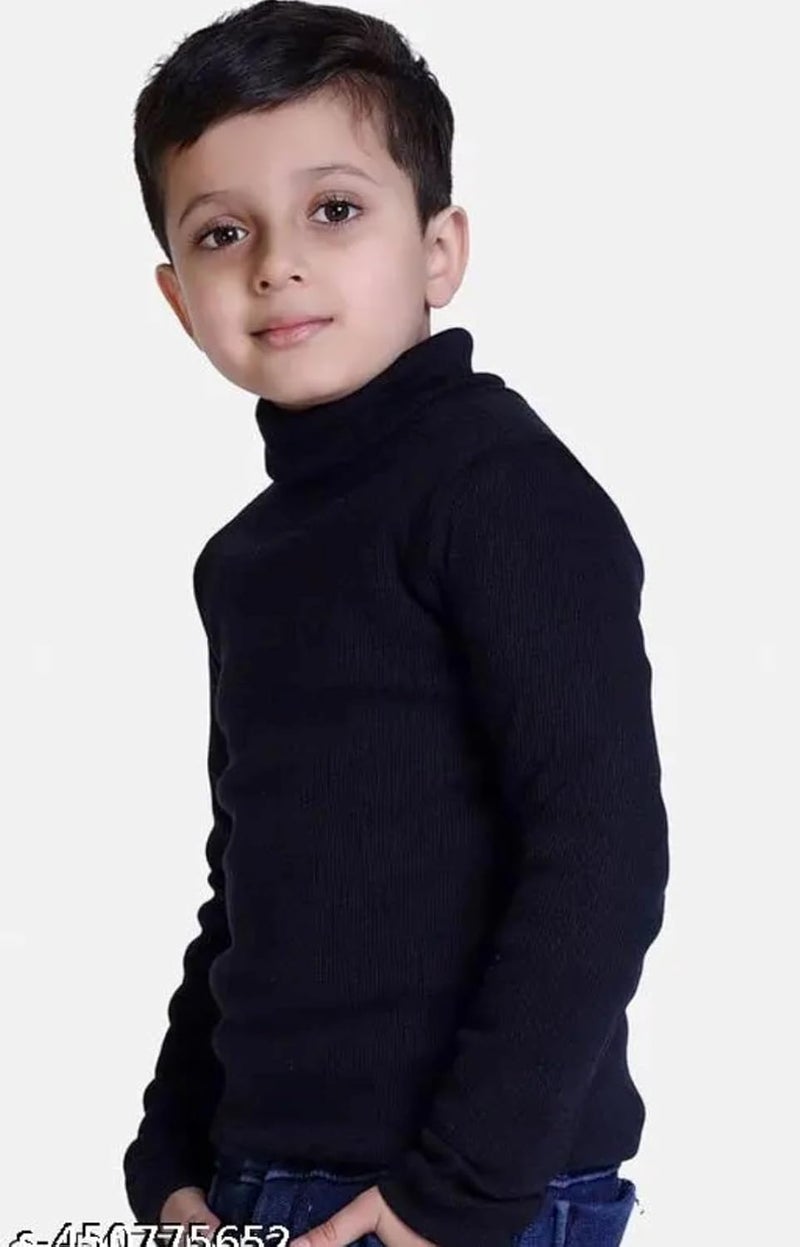 S-SQUARE Unisex Woolen Kids Turtle Neck High Neck Full Sleeve Winter Sweater for Boys & Girls | Ultra-Warm Bodywarmer Pullovers - Image 4