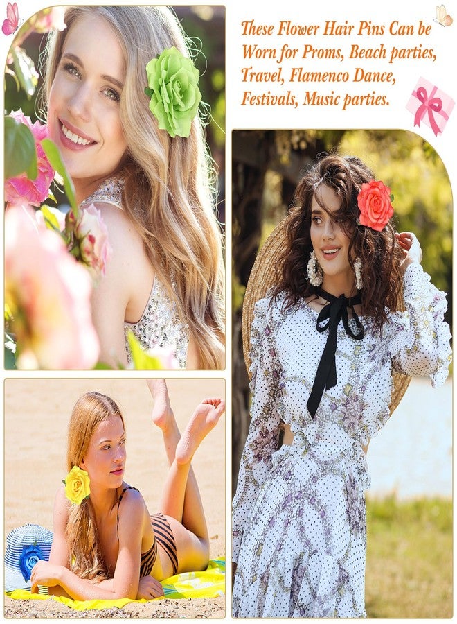 Waydress 30 Packs Flower Hair Clip Rose Hair Accessories Floral Hairpin Brooch Flowers Pin Brooch for Bridal Headpiece Accessories Wedding(30 Colors,2.8 Inch and 4 Inch) - Image 5