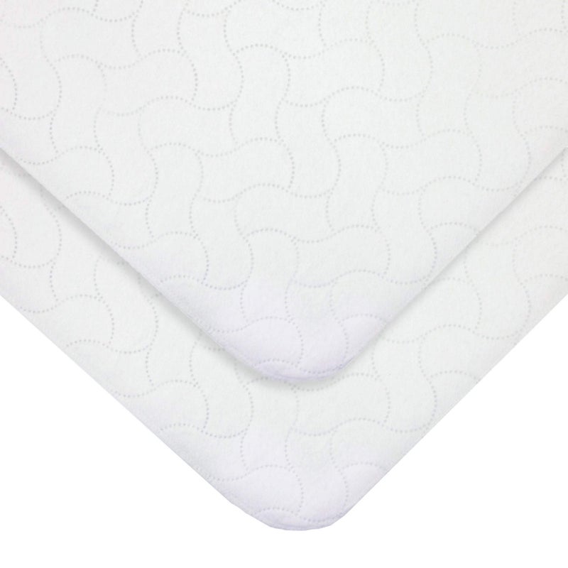American Baby Company American Baby Company 2 Pack Waterproof Embossed QuiltLike Flat Reusable PortableMiniCrib Size Protective Mattress Pad Cover for Babies Adults and Pets White 24 X 38 
