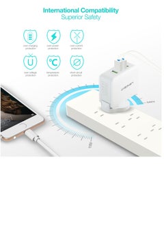 Lencent LENCENT USB Charger Plug, 4-Port USB Universal Travel Adaptor, 22W/5V 4.4A Wall Charger with UK/USA/EU/AUS Worldwide Travel Charger Adapter for iPhone, iPad, Android Phones, Tablets, and More  - Image 5