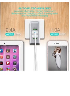 Lencent LENCENT USB Charger Plug, 4-Port USB Universal Travel Adaptor, 22W/5V 4.4A Wall Charger with UK/USA/EU/AUS Worldwide Travel Charger Adapter for iPhone, iPad, Android Phones, Tablets, and More  - Image 3