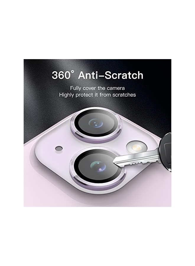 Jetech Camera Lens Protector For Iphone 14 6.1-Inch And Iphone 14 Plus 6.7-Inch, 9H Tempered Glass Metal Individual Ring Cover, Hd Clear, 2-Pack (Purple) - Image 4