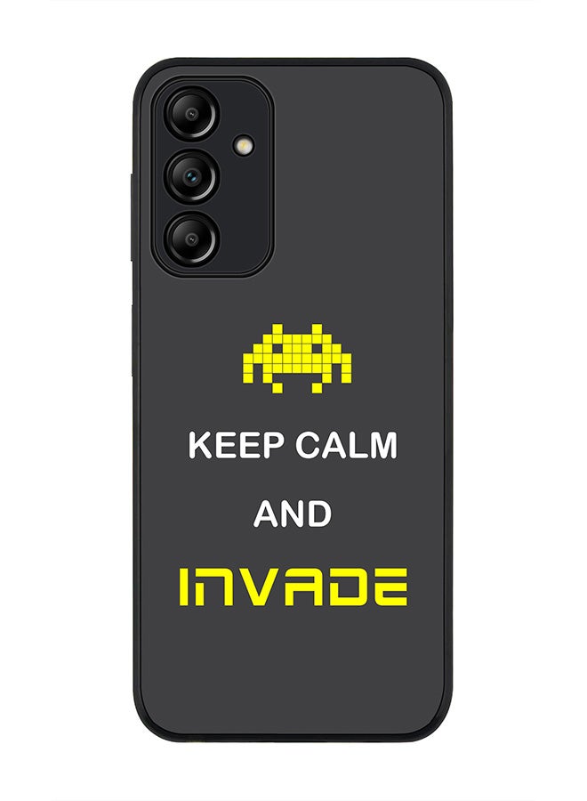 Stylizedd Rugged Black edge case for Samsung Galaxy A15 / A15 5G, Slim fit Soft Case Flexible Anti Drop TPU Gel Thin Cover- Keep Calm And Invade - Image 1