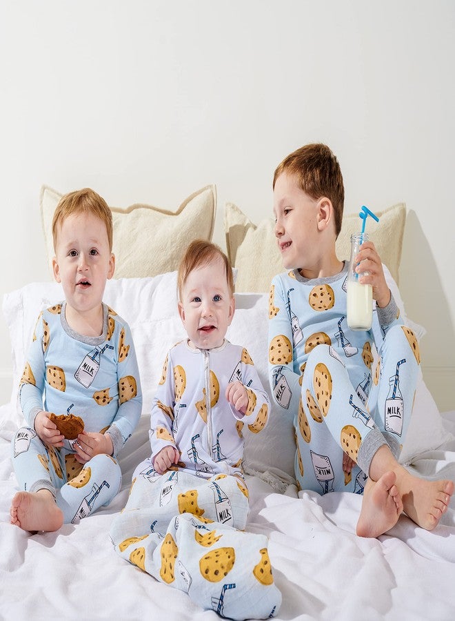 Mud Pie Muslin Swaddle, Milk and Cookies (Blue) - Image 3