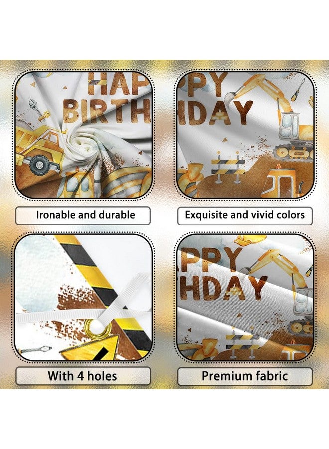 Avezano Construction Birthday Banner Excavator Crane Birthday Party Decorations for Boys Construction Bday Party Supplies Backdrop for Kids 6 x 3.6 ft - Image 4