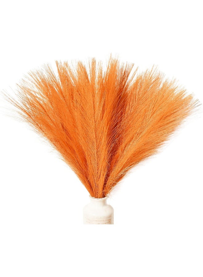 Generic ONLY ART 20pcs Orange Artificial Silk Pampas Grass 17” for Mother's Day Home Kitchen Wedding Party Special Event Spring Holiday Decorations  - Image 1