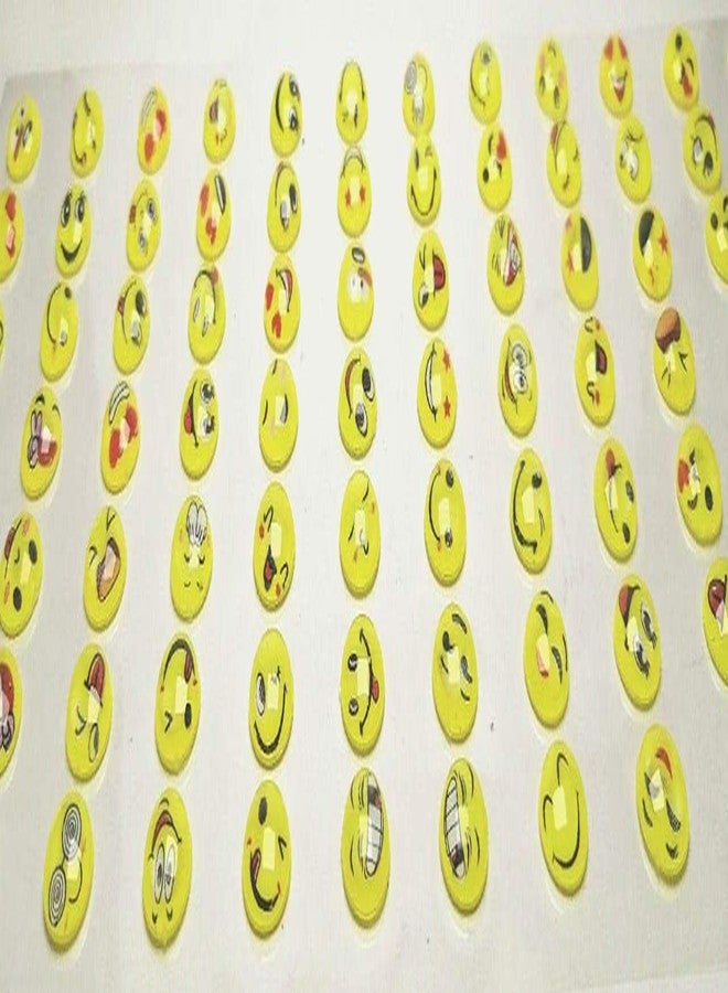 CARE 'N' TOUCH Plastic New Cute Emoji Expression Sticker Sheet (Yellow)- 91 Pieces - Image 2