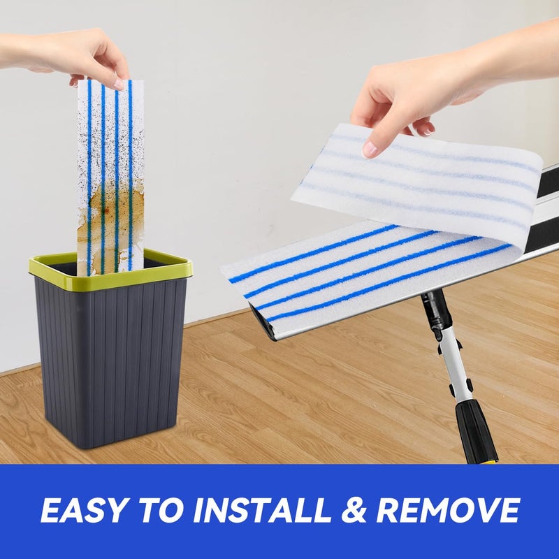 BeiLan Replacement Disposable Microfiber Pad Fit for Rubbermaid Quick Connect Mop System - 30 Pack Wet & Dry Commercial Cleaning Refills with Scrubbing/Scouring Stripes Fit for Any Flat System 17 and 18 Inch - Image 4