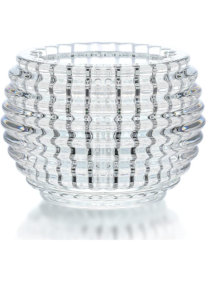 The Bros Clear Round Glass Votive Candle Holders 1pc, Fall Tea Light Candle Holder for Wedding Table, Votive for Birthday Party Decor - Image 1