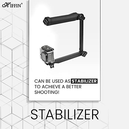 Hiffin 3-Way Monopod Grip Arm Tripod Foldable Selfie Stick, Stabilizer Mount Holder for GoPro Hero 9/8/7/6/5, SJCAM SJ6, SJ7, SJ5000, Yi and All Action Cameras - Image 2