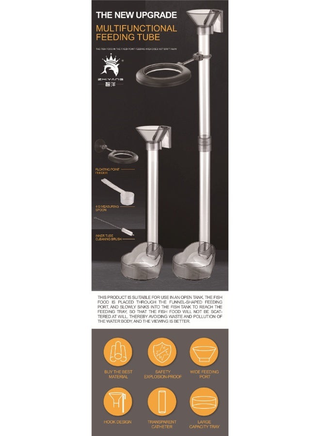 ZHIYANG Multifunctional Feeding Tube Extendable, Fish and Shrimp Feeding Dish Set, Fish Tank Directional Feeding Tube - Image 5