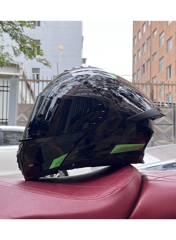 ORZ New Double Mirror Helmet Semi Full Cover Four Seasons Motorcycle Helmet  - Image 1