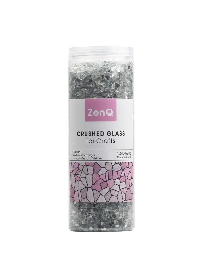 ZenQ Crushed Glass for Crafts Resin Art 15 lbs