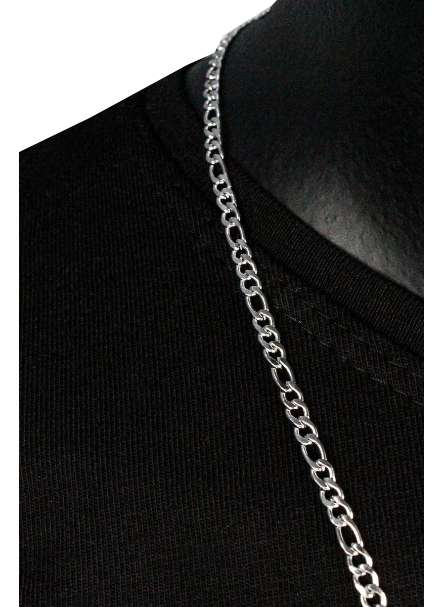 Varetta Men's Gray Steel Chain Necklace