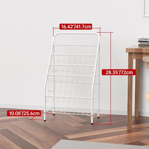 OGFC 69118 Decorative Bookshelf for Toddlers, 4-Tier Metal Kids Bookshelves Rack with Toy Storage in Bedroom Study Room Playrooms Nursery for Infants,Young Children (4-Tier/ 28.35in) - Image 3