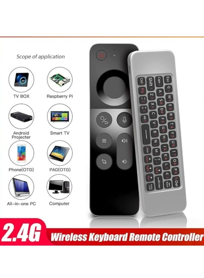 NEW W3 2.4G Wireless Air Mouse Keyboard with Voice Control & IR Learning – 6-Axis Motion Sensing Remote for Smart TV, Android TV Box, PC  - Image 3