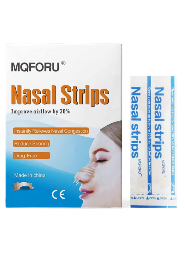 MQ MQFORU 50ct Large Better Breathe Nasal Strips to Reduce Snoring, Drug-Free, Works Instantly to Improve Sleep, Relieve Nasal Congestion Due to Colds & Allergies, Large (66mm*19mm)  - Image 1