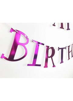 Merrilulu Gymnastics Party - Happy Birthday Banner In Metallic Pink | Gymnast Girls Birthday Banner Decorations | Gymnastics Party Supply  - Image 2