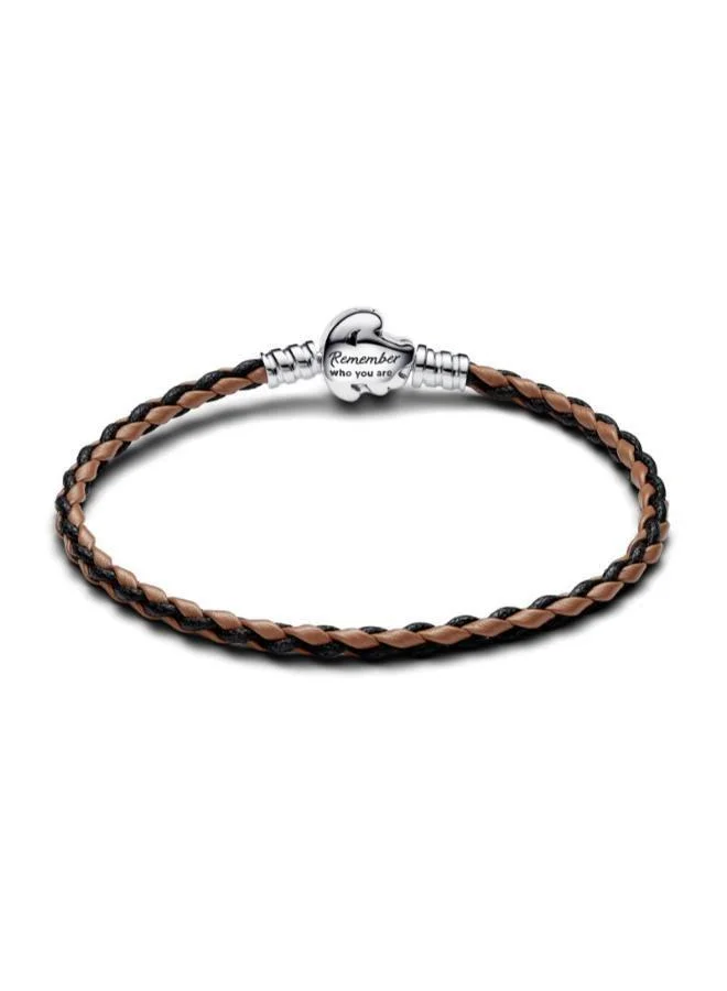 PANDORA  Disney The Lion King Clasp Pandora Moments Braided Leather Bracelet for Women | Best Price UAE