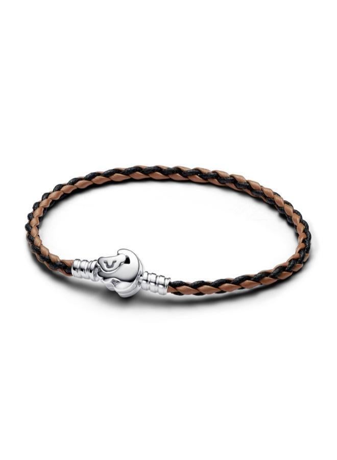 PANDORA Disney The Lion King Clasp Pandora Moments Braided Leather Bracelet - Image 1