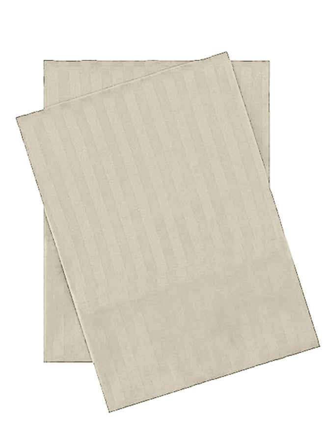 snooze - Snooze Striped set 2 pillowcases 45*65 cm, Biege - Image 1