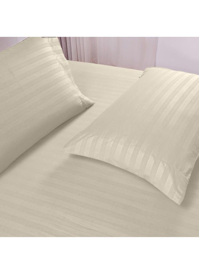 snooze - Snooze Striped set 2 pillowcases 45*65 cm, Biege - Image 1