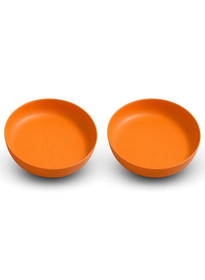Vortipu Degradable Lightweight Wheat Straw Plates - 9.05" Unbreakable Dinnerware, Dishwasher & Microwave Safe, Ideal for Kids, Toddlers & Adults - Perfect for Salads, Snacks & More (PECK 2 Orange) - Image 1