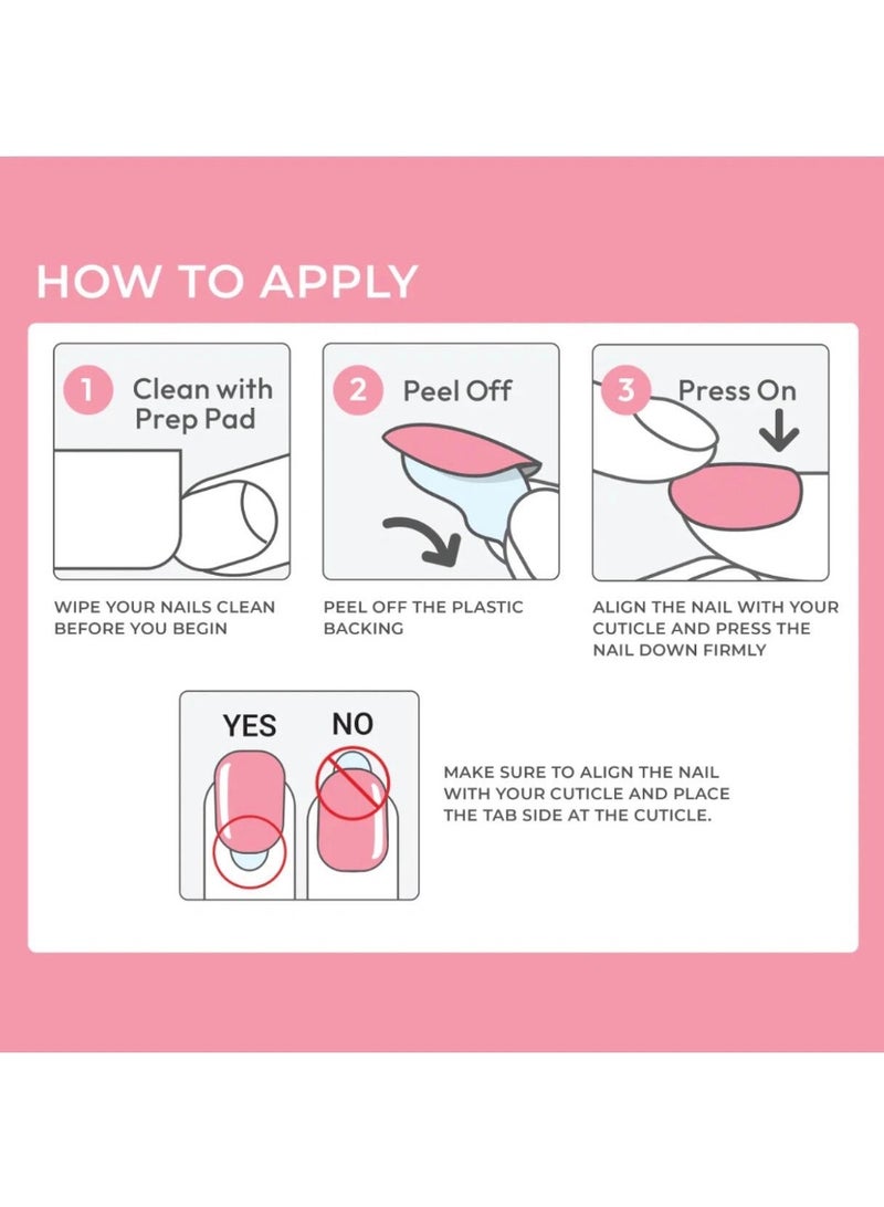 Brown Floral Hand-Painted Press-On Nails - 24 Pcs Full Cover False Nail Set for Women - Image 4