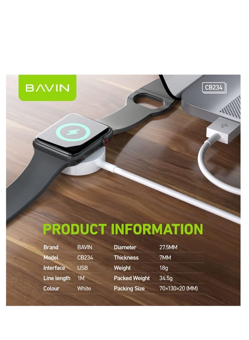 Bavin Magnetic Wireless Charger For Watch Series 1/2/3 White - Image 4