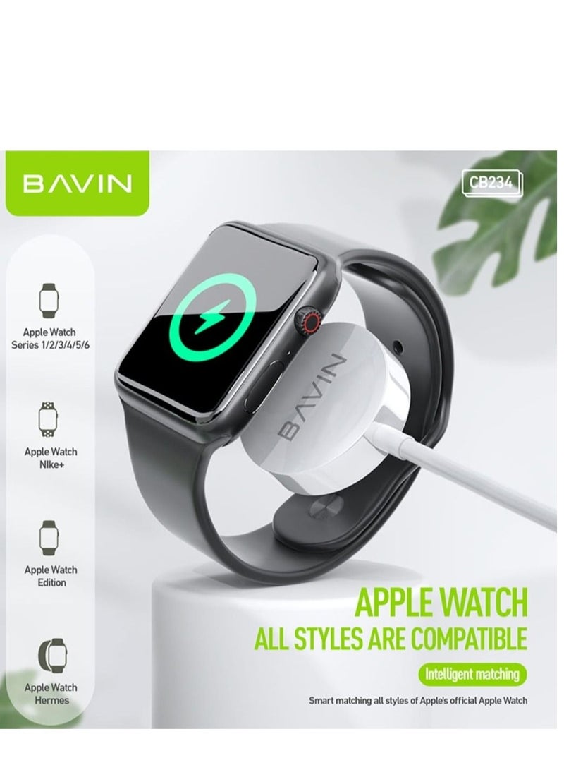 Bavin Magnetic Wireless Charger For Watch Series 1/2/3 White - Image 3