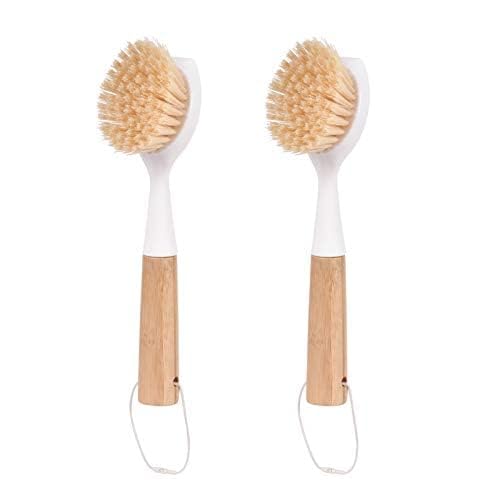 U/D Bamboo Dish Brush - 2 Pack Scrub Brush for Pots, Pans & Sink - Image 4