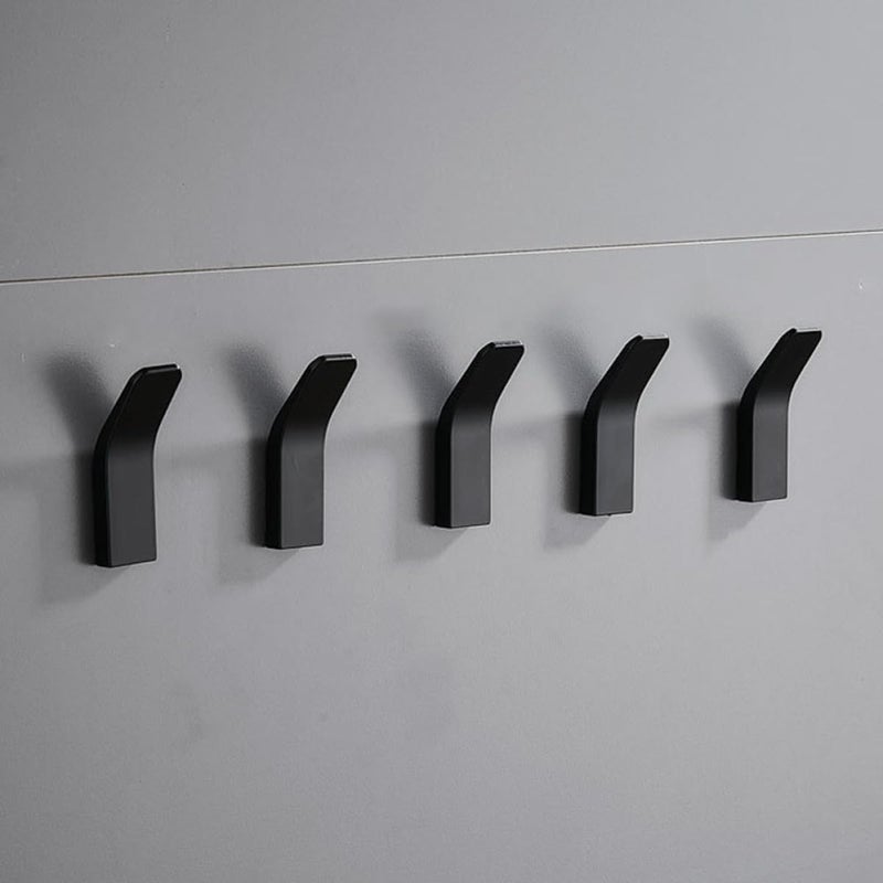 4pcs Black Space Aluminum Wall Hooks Towel Hooks Bathroom Self-Adhesive Household Wall-Mounted for Kitchen and Bathroom Storage - Image 5