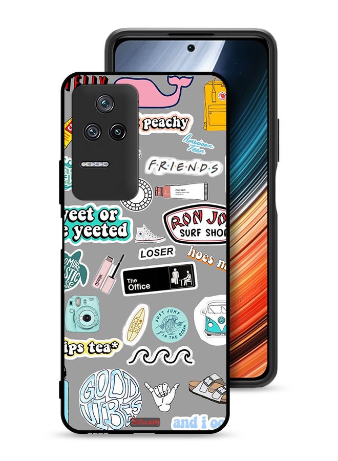 Tolwak Xiaomi Redmi K50 Protective Case Cover Good Vibes Stickers - Image 1